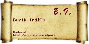 Burik Irén névjegykártya